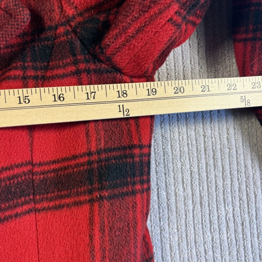 Talbots Coat Women's 8 Red Plaid Mid Length Wool Nylon Blend Jacket M